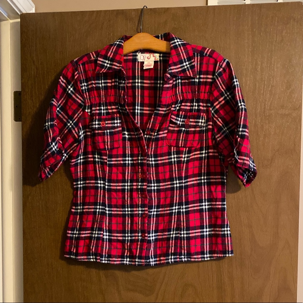 1/2 sleeve flannel shirt
